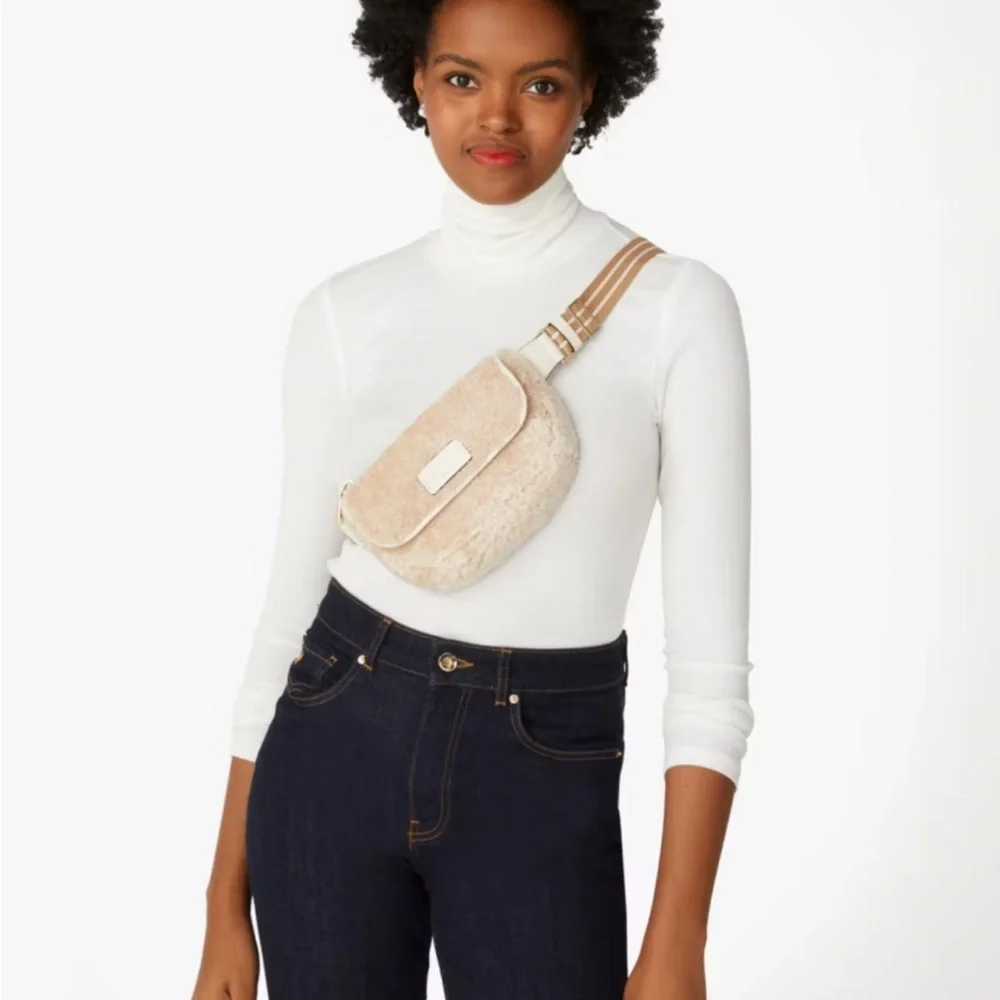 Kate Spade Rosie Tan Faux Shearling Belt Bag - Picture 11 of 11
